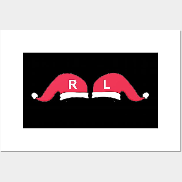 Left and Right Santa Hat X-Ray Markers - Black Background Wall Art by Humerushumor